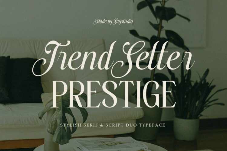 stylish serif and script duo font