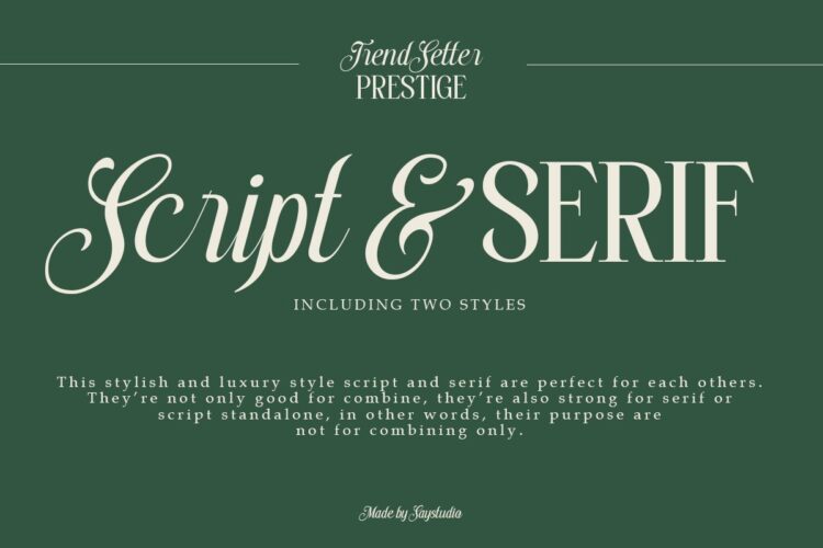 stylish serif and script duo font