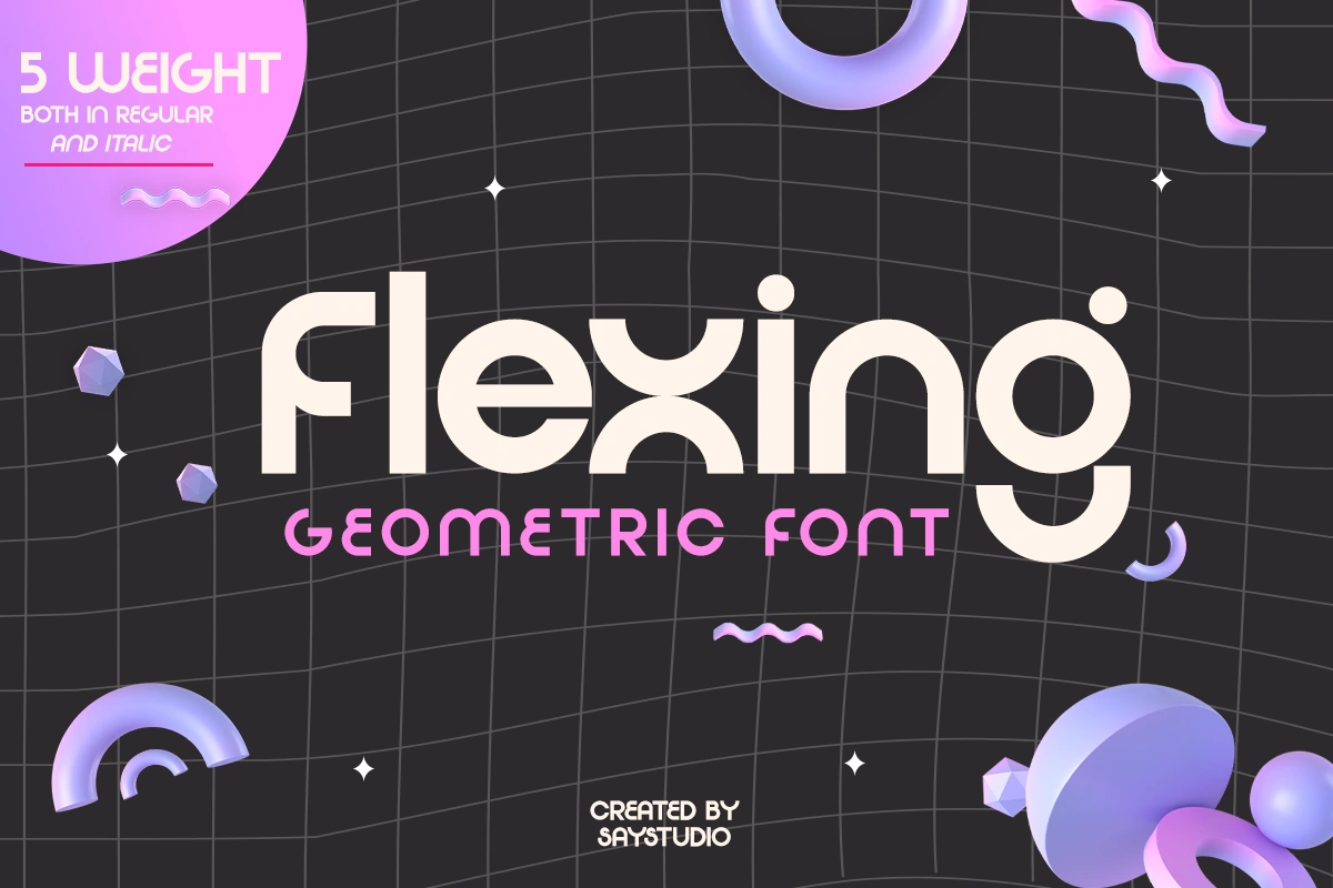Flexing - Geometric Display Font