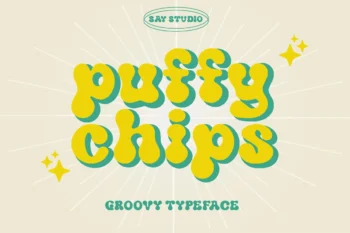 Puffy Chips - Retro Typeface Font