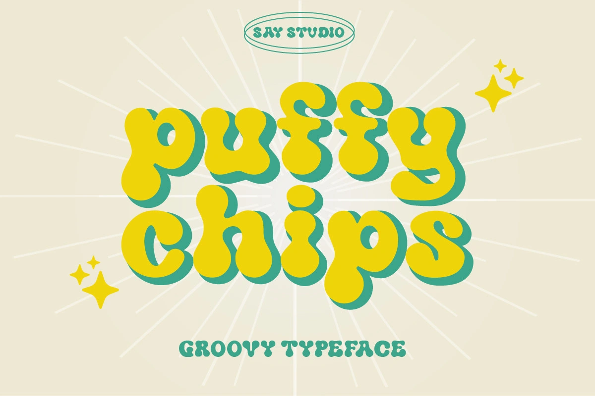 Puffy Chips - Retro Typeface Font