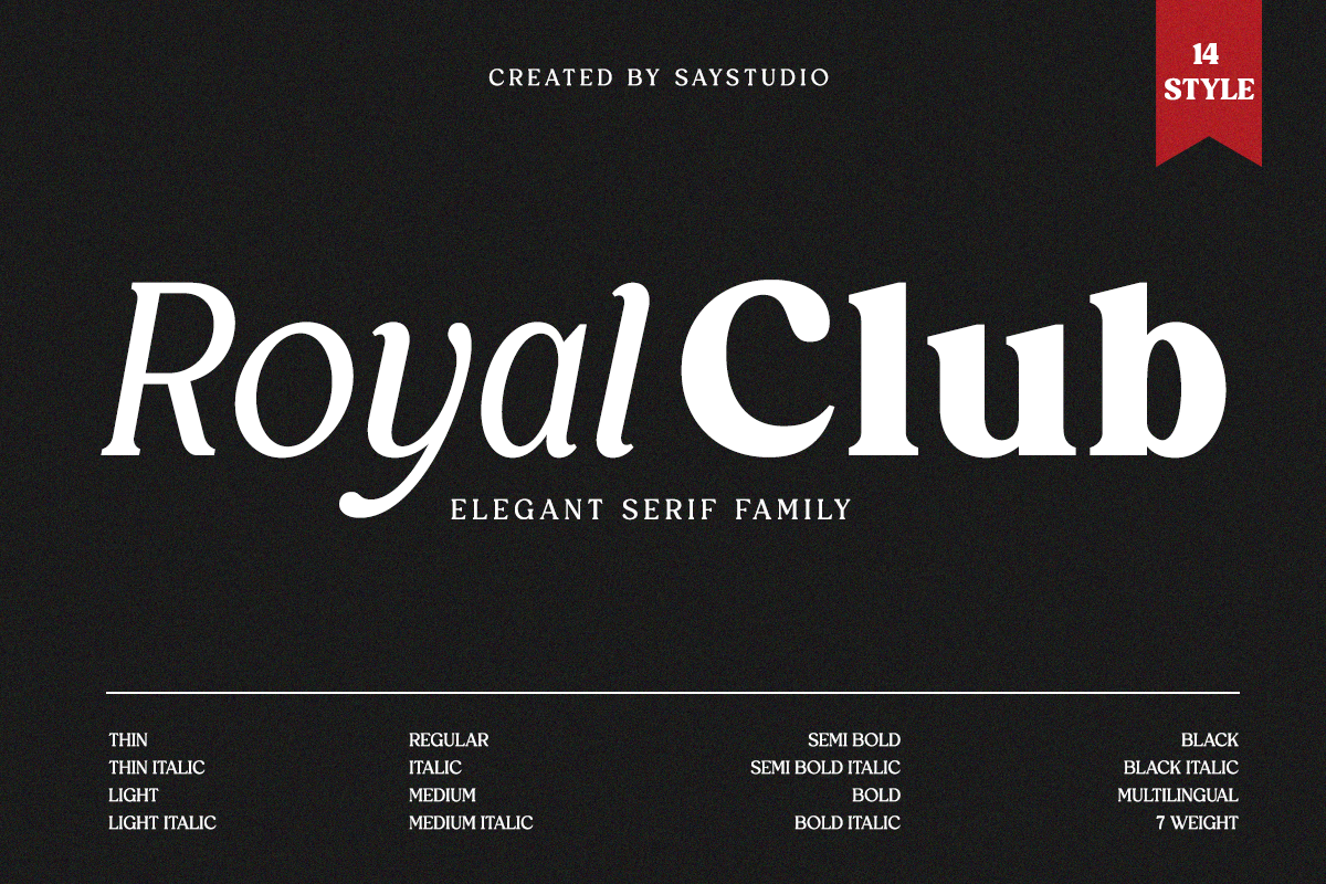 Royal Club - Elegant Serif Family