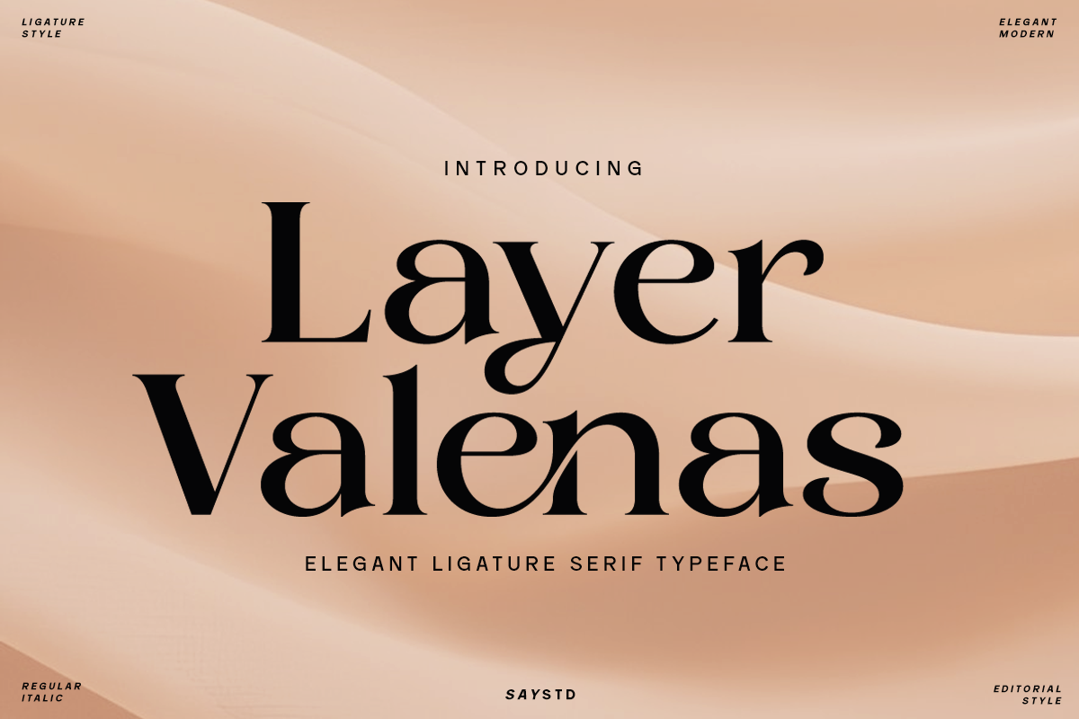 Layer Valenas - Elegant Ligature Serif Typeface