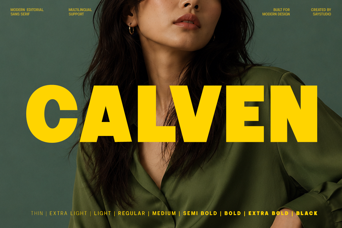 Calven - Family Modern Sans Serif Font