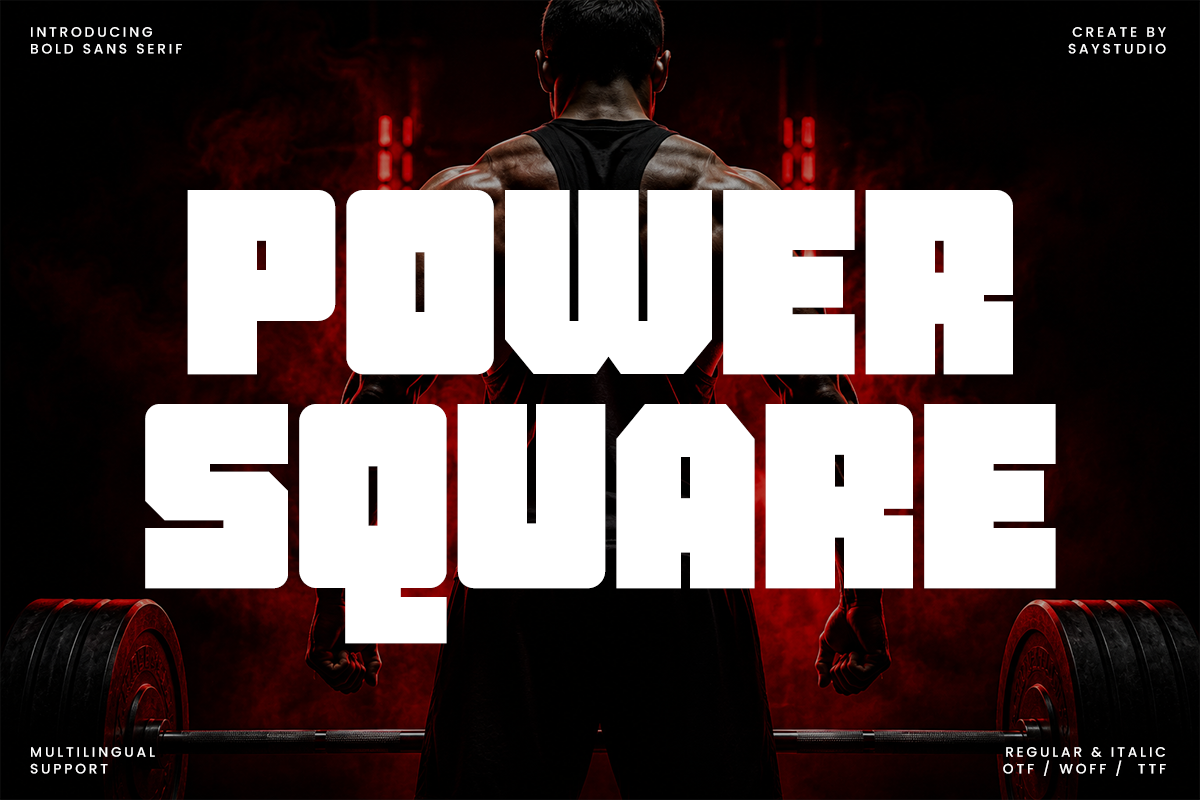 Power Square - Heavy Bold Sports Branding Font